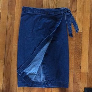 MADEWELL denim wrap skirt